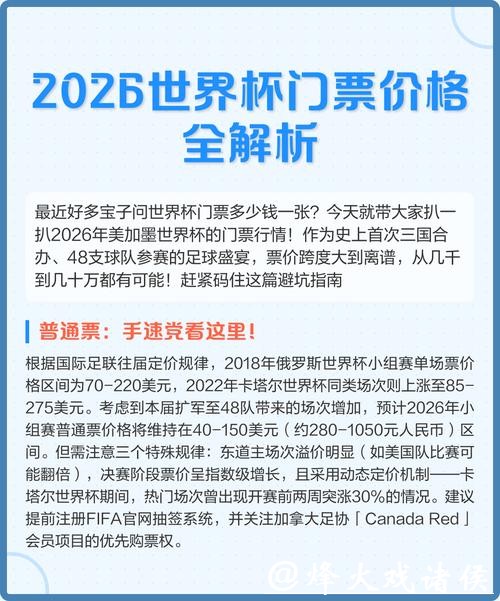 2026美加墨世界杯门票价格及购票指南 2026美加墨世界杯门票价格及购票指南